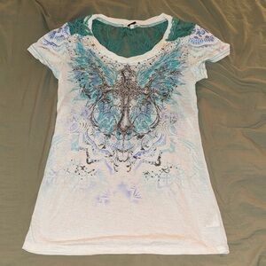 Miss Me Teal and White Graphic Tee